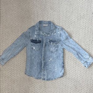 Zara boys distressed jeans shirt